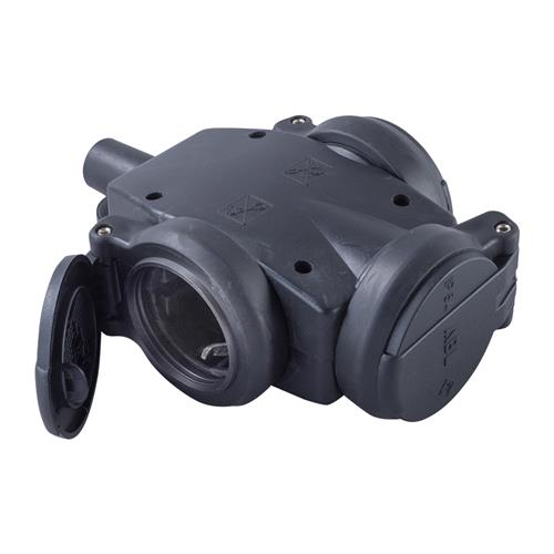 Connectra 46.500 Goma maciza Bloque de contactos colgante 3 gangs sin cable