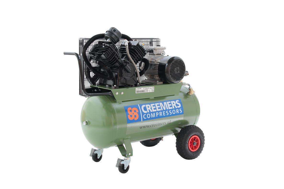Creemers 1839039059 CSG 450/90L Compresor de pist&oacute;n m&oacute;vil para cargas pesadas 230V 10 bar 3 CV/2,2 kW 290 l/min 90 l