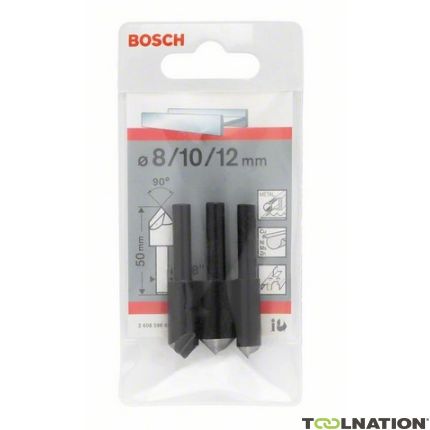 Bosch Professional Accesorios 2608596667 Juego de avellanadores cónicos de 3 piezas Mango cilíndrico - 1