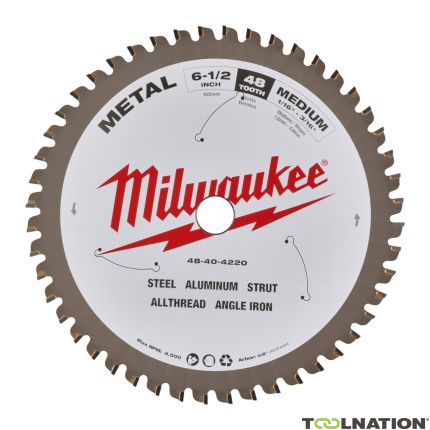 Milwaukee Accesorios 48404220 Hoja de sierra metálica 165 x 15,87 x 48T - 1