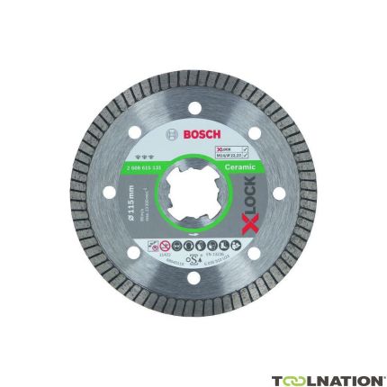 Bosch Professional Accesorios 2608615131 Disco de corte de diamante X-LOCK Mejor para Ceramic Clean Turbo 115 x 22,23 x 1,4 x 7 mm - 1