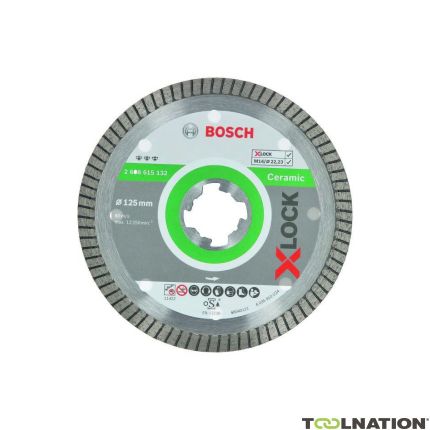 Bosch Professional Accesorios 2608615132 X-LOCK Disco de corte de diamante Mejor para Ceramic Clean Turbo 125 x 22,23 x 1,4 x 7 mm - 1