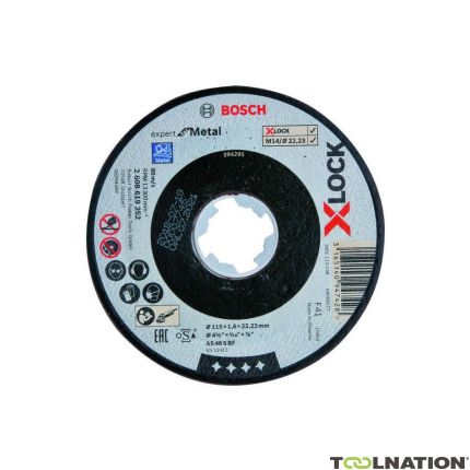 Bosch Professional Accesorios 2608619252 2608619252  Disco de corte X-LOCK Expert para metal 115 mm x 1,6 mm AS 46 S BF - 1