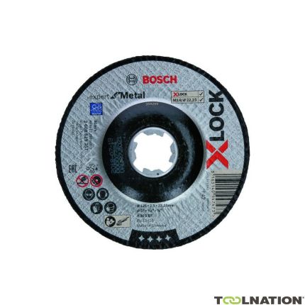 Bosch Professional Accesorios 2608619257 Disco de corte X-LOCK Expert para metal 125 mm x 2,5 mm avellanado A 30 S BF - 1