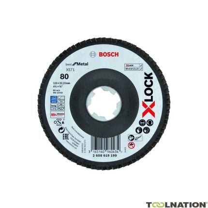 Bosch Professional Accesorios 2608619199 X-LOCK flap disc Best for Metal 115 mm K80 - 1