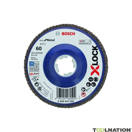 Bosch Professional Accesorios 2608619206 X-LOCK flap disc Best for Metal straight 115 mm K60 - 1