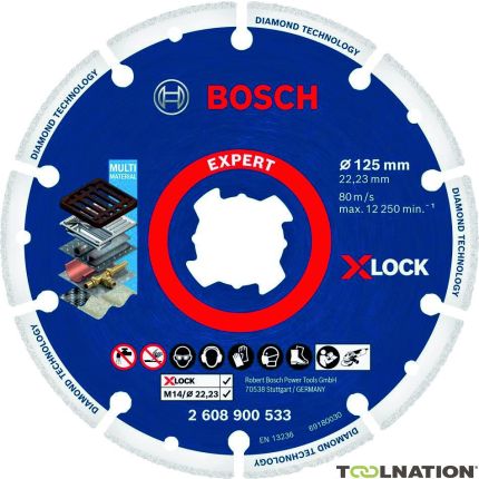Bosch Professional Accesorios 2608900533 Disco metálico diamantado X-LOCK 125 x 22,23 mm - 1