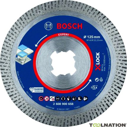 Bosch Professional Accesorios 2608900658 Disco de corte diamantado Expert HardCeramic X-LOCK 125 x 22,23 x 1,4 x 10 mm - 1