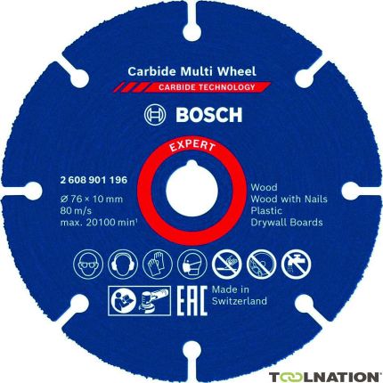 Bosch Professional Accesorios 2608901196 Disco de corte X-LOCK Expert Carbide 76 mm, 10 mm - 1