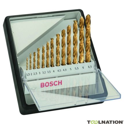 Bosch DIY Accesorios 2607010539 Juego de brocas de metal HSS-Tin de 13 piezas Robustline - 1
