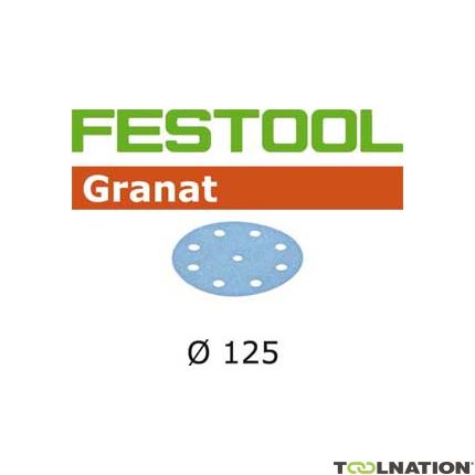 Festool Accesorios 497149 Discos lijadores Granat STF D125/90 P180 GR/10 - 1