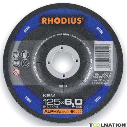 Rhodius 200018 Disco de desbaste KSM Metal 125 x 6,0 x 22,23 mm - 1