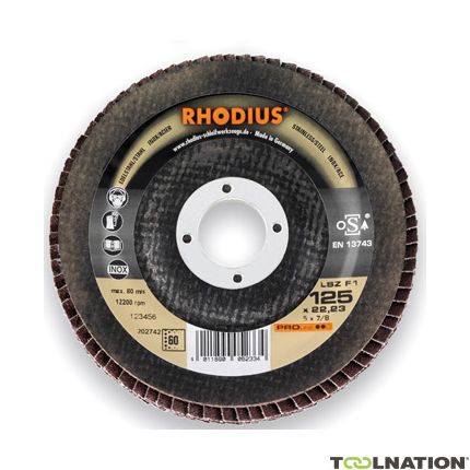 Rhodius 202735 LSZ F1 Disco de láminas Acero/Inox 125 x 22,23 mm K40 - 1