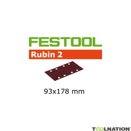 Festool 499065 Hojas de lija Rubin 2 STF 93x178/8 P120 RU/50 - 1