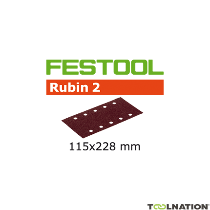 Festool 499036 Hojas de lija Rubin 2 STF 115x228/10 P180 RU/50 - 1