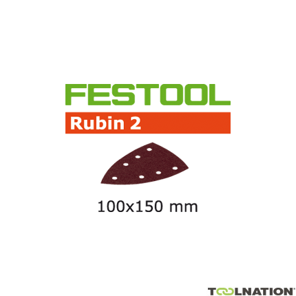 Festool 499143 Hojas de lija Rubin 2 STF Delta/100x150/7 P80 RU/10 - 1