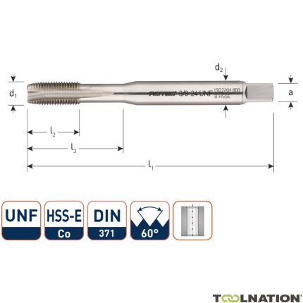 Rotec 339.0100 HSSE 800 M.Tap UNF No.10-32 - 1