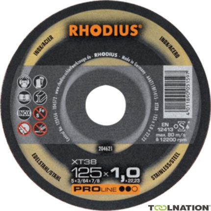 Rhodius 205701 Disco de corte XT38 para metal fino/Inox 180 x 1,5 x 22,23 mm - 1