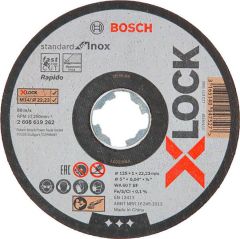 X-LOCK Discos de amolar estándar para Inox 125x1x22,23 10 unidades en una lata 2608619267
