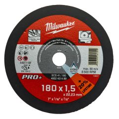 Milwaukee Accesorios 4932451489 Disco de corte para metal SCS41 180 x 1,5 mm PRO+ (pedir por 50)