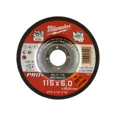 Milwaukee Accesorios 4932451501 Disco para desbarbar metal SG27 115 x 6 mm PRO+ (pedido por 50)