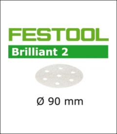 Festool Accesorios 497384 Brilliant 2 Discos de lija STF D90/6 P150 BR2/100