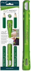 Pica PI50502 Pocket 505/02 - 2 unidades de lápiz de piedra Pica 541/24 + soporte con sacapuntas integrado