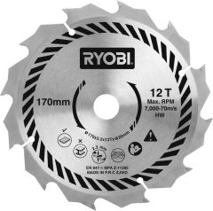 Ryobi 5132002565 Hoja de sierra circular HM 170 x 20 x 12T