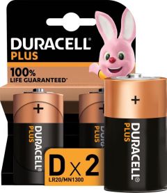 Duracell D141988 Alcalina Plus 100 D 2pcs.