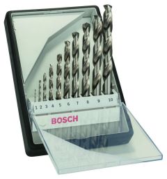 Bosch Professional Accesorios 2607010535 Juego de brocas para metal Robust Line de 10 piezas HSS-G, 135° 1, 2, 3, 4, 5, 6, 7, 8, 9, 10 mm, 135°