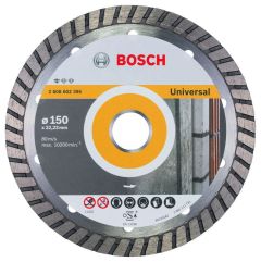 Bosch Professional Accesorios 2608602395 Disco de corte diamantado Estándar para Universal Turbo 150 x 22,23 x 2,5 x 10 mm