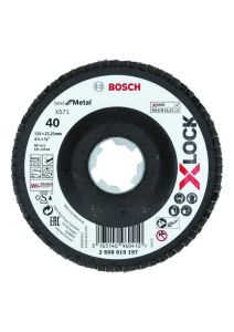 Bosch Professional Accesorios 2608619197 Disco de solapa X-LOCK Best for Metal 115 mm K40