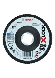 Bosch Professional Accesorios 2608619204 Disco de solapa X-LOCK Best for Metal 125 mm K120