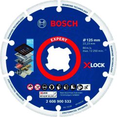 Bosch Professional Accesorios 2608900533 Disco metálico diamantado X-LOCK 125 x 22,23 mm