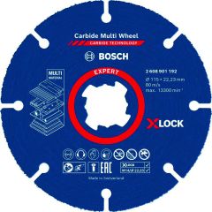 Bosch Professional Accesorios 2608901192 Expert Carbide Multi Wheel X-LOCK Disco de corte 115 mm, 22,23 mm