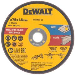 DeWalt Accesorios DT20592-QZ Disco de corte para acero inoxidable y metal 76 x 9,5 x 1,6 mm 3 piezas