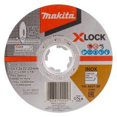 E-00387 Disco de corte X-LOCK 115x1,2x22,23mm acero inoxidable 10 piezas