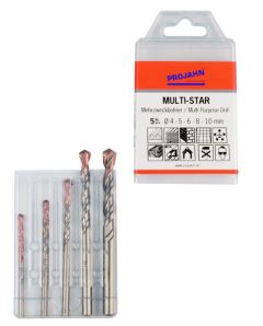 Projahn 57002 Juego de brocas Multistar mulit 5 pcs. 4, 5, 6, 8, 10 mm