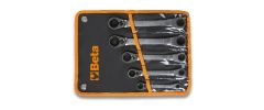 Beta 001950266 195P/B5 Juego de 5 piezas de llaves de carraca de 12 caras con extremos doblados a 15° (art. 195P) en maletín