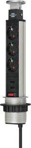 1396200013 Cargador múltiple Tower Power con doble entrada de carga USB 2m H05VV-F 3G1.5 Totalmente avellanado en el tablero