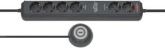 Brennenstuhl 1159560516 Enchufe Eco-Line Interruptor Confort Plus EL CSP 24 6 vías antracita 1,5m H05VV-F 3G1,5 2 permanentes, 4 conmutables interruptor de pedal externo
