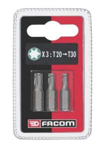 Facom EX12.J3 Puntas de tornillo 1/4 Torx® T20-25-30 3 piezas