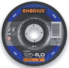 Rhodius 200056 Muela abrasiva KSM Metal 180 x 6,0 x 22,23 mm