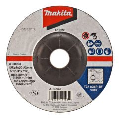 Makita Accesorios A-80933 Disco de corte 125x6,0mm acero
