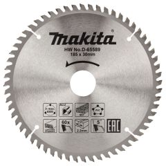 Makita Accesorios D-65589 Hoja de sierra circular TCG 185 x 30 x 2,2 mm T60