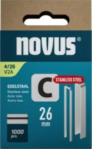 Novus 042-0805 Grapa con lomo estrecho C 4/26mm V2A acero inoxidable (1.000 piezas)