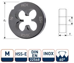 Rotec 360.1000B HSSE/INOX Placa de corte redonda DIN 223 Métrica M10x1,5
