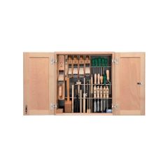 40-304 Juego de herramientas de 37 piezas para el carpintero en un armario de madera