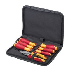 Wiha 38020 Juego de herramientas de electricista destornilladores, cortadores de corriente 7 piezas en maletín ()