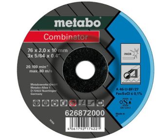 Metabo Accesorios 626872000 Disco de corte Combinator Inox 76 x 2,5 x 10 mm 3 piezas
